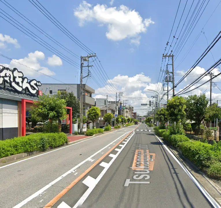 蕨駅から王子国際語学院に向かう道